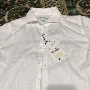 Zara Kids Crisp White Button-Down Shirt